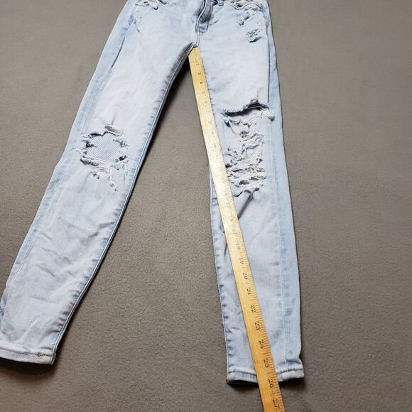American Eagle next level Stretch Size 0 regular Hi-Rise distressed Jegging - Picture 15 of 16